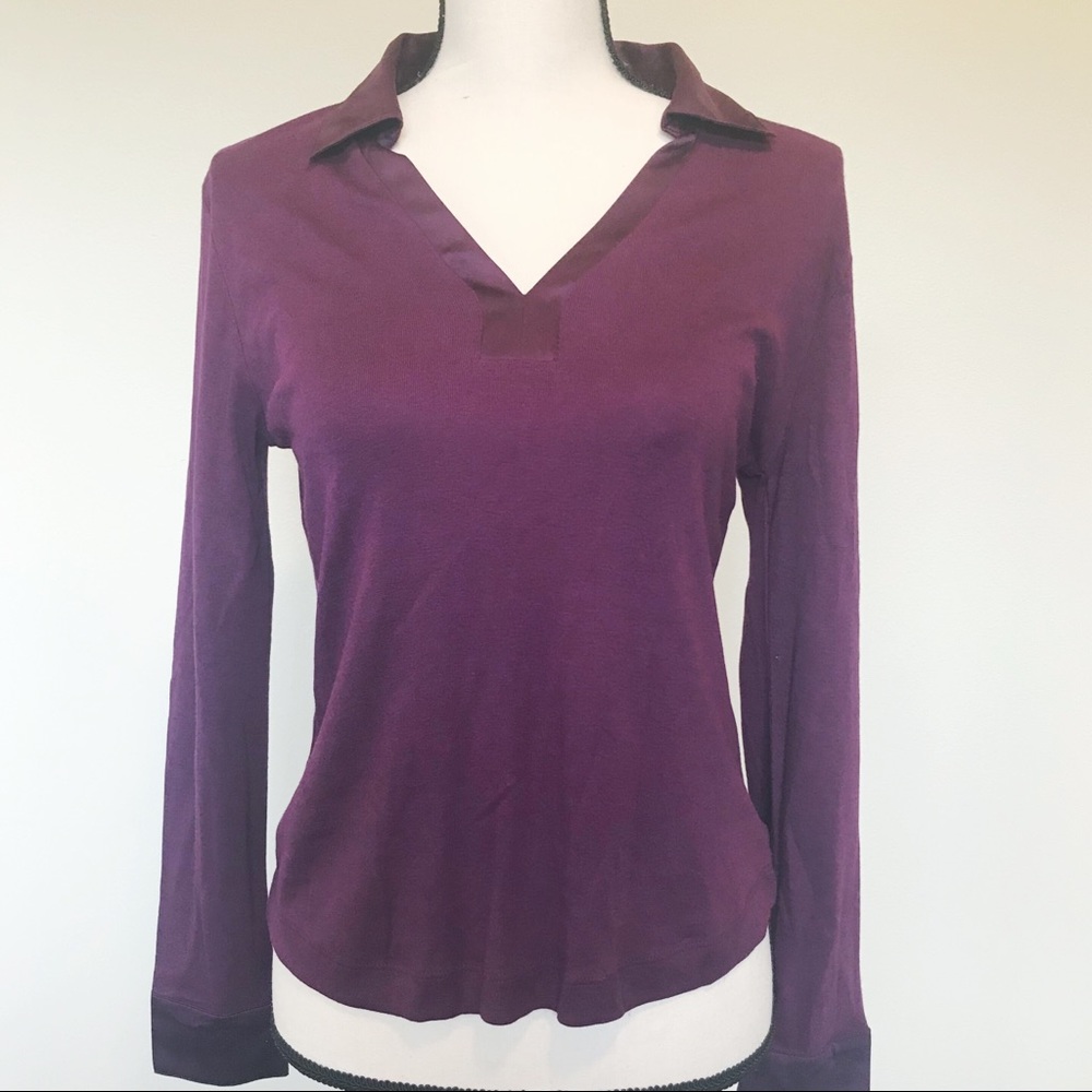Trixie + Lulu Purple V-Neck Blouse